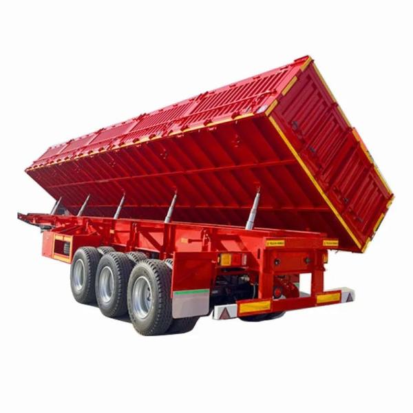 Afrique 3 axes basculants Transports de mines de charbon Semi-remorque: Conçue pour le transport et le déchargement efficaces de sable/charbon
