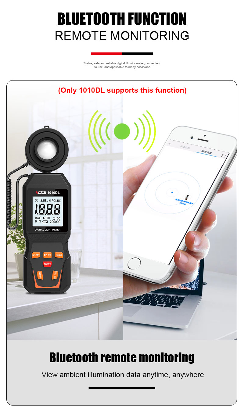 VICTOR 1010D+ Цифровой светометр Люкс-метр 0~200000люкс дешевый световой осветительный люкс-метр для светодиодов