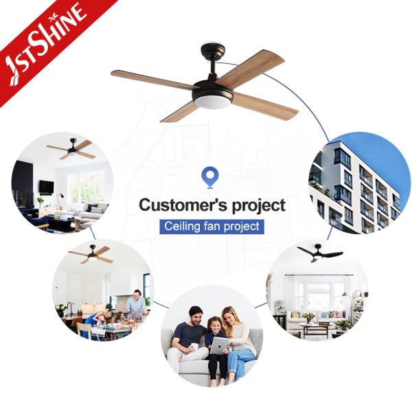 48 Inch Decorative Ceiling Fan with MDF Wood-Look Blades and Integrated LED Light for Bedroom and Office