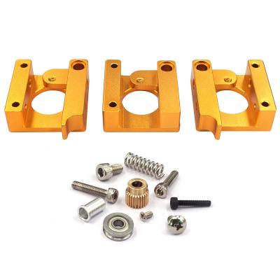 Gold Aluminum Alloy 3D Print MK8 Extruder Bracket 1.75 Left Right
