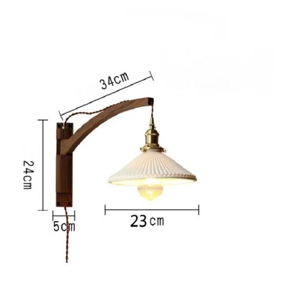 Retro Folding Wall Lamp Retractable Walnut Solid Wood Wall Lamp (WH-VR-159)