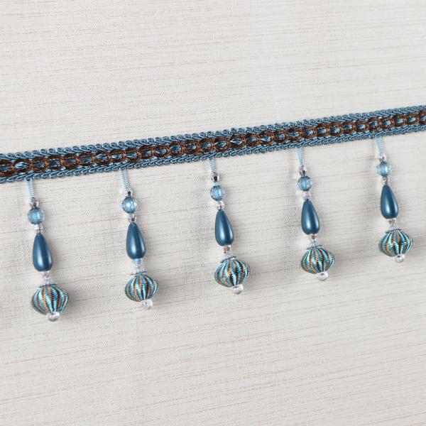 Handmade fashionable chain beads lace tassels fringes for curtain/sofa/pillow decoration