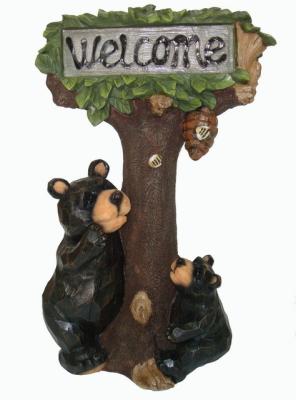 Bear Climbing Tree Welcome Solar Animal Lights , Decorative Solar Garden Lights