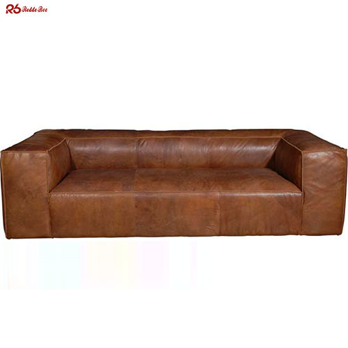 Cube Sectional Vegan Leather Sofa  Tanning For Living Room