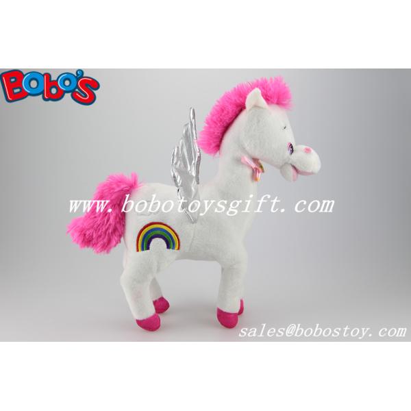 36cm New Best Selling Plush Stuffed White Angel Horse Soft Wild Animal
