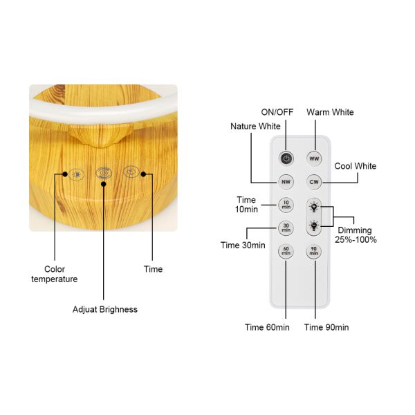 Remote Control Daglicht Lamp 10000 Lux Round Sad Lamp Customizable