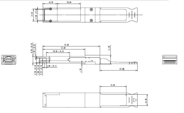 PSM4 QSFP28 Optical Transceiver 100GBase-LR SMF 1310nm 2KM MPO Connector