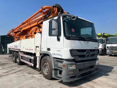 Benz Zoomlion caminhão de bombeamento de concreto usado 49m 6arms 2014 Branco laranja