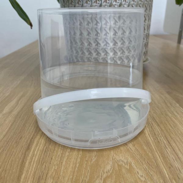 Food Grade Plastic Barrels Container 1L 2L 5L Round Clear Plastic Bucket for Cream Milk