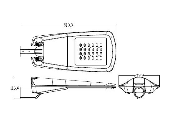 Dmmiable 30W 40W Outdoor LED Street Lights With Aluminium Die Casting Body