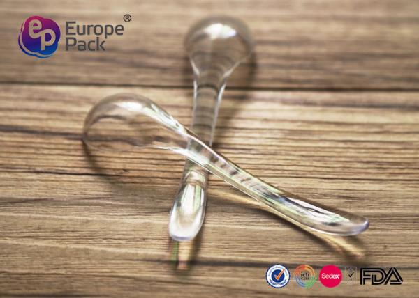 Food Grade Hard Clear Disposable Ice Cream Spoons For Travel , Picnic