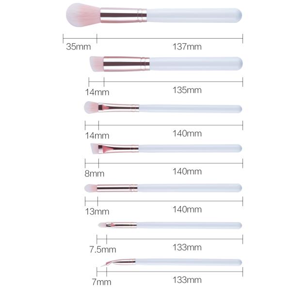 12PCS Cosmetic Makeup Brush Set Cruelty Free Rose Gold Ferrule