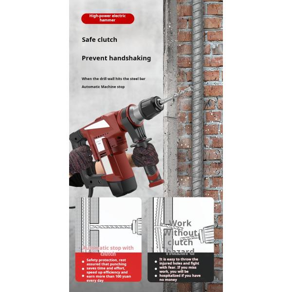 Стальные износостойкие редукторы Электрический инструмент молот 1200w Молот сверла поглощение ударов