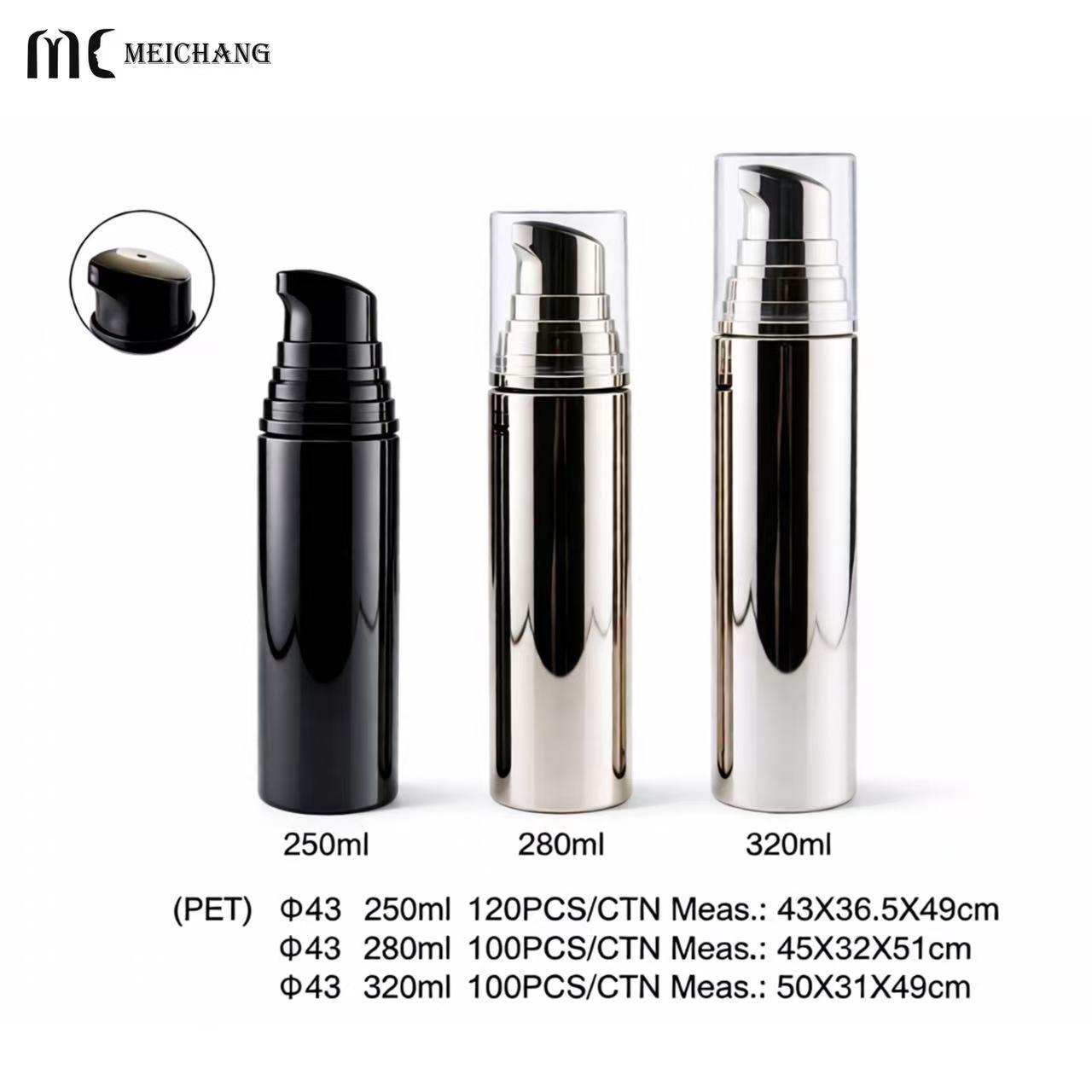 250ml/280ml/320ml PET Fine Mist Hair Spray Bottle for Dry Shampoo & Haircare(MC-452)