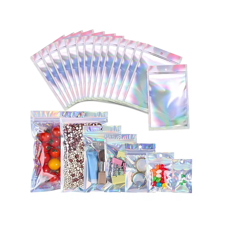 Custom Logo Resealable Smell Proof Aluminum Foil Edible Small Food Zip Lock Plastic Packaging Mylar Hologram Bags