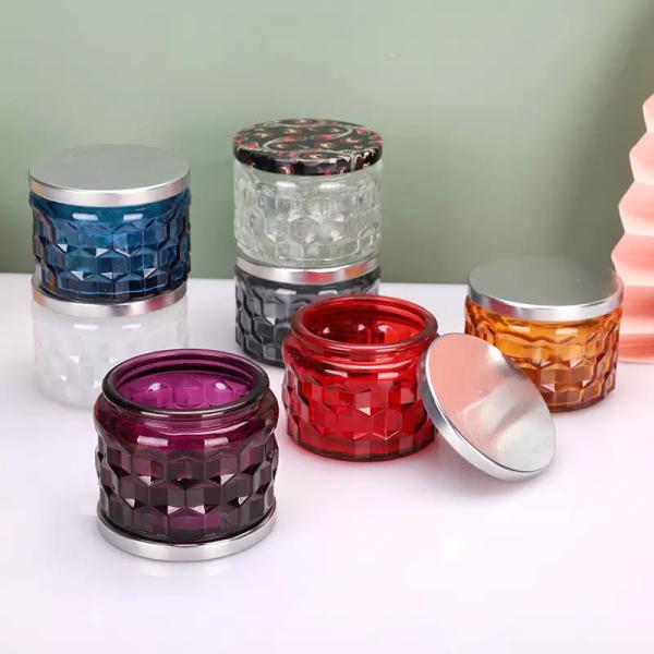 Свеча мозаики выбитая сотом пустая стеклянная раздражает контейнер свечи 4OZ 120ML для свадебного банкета