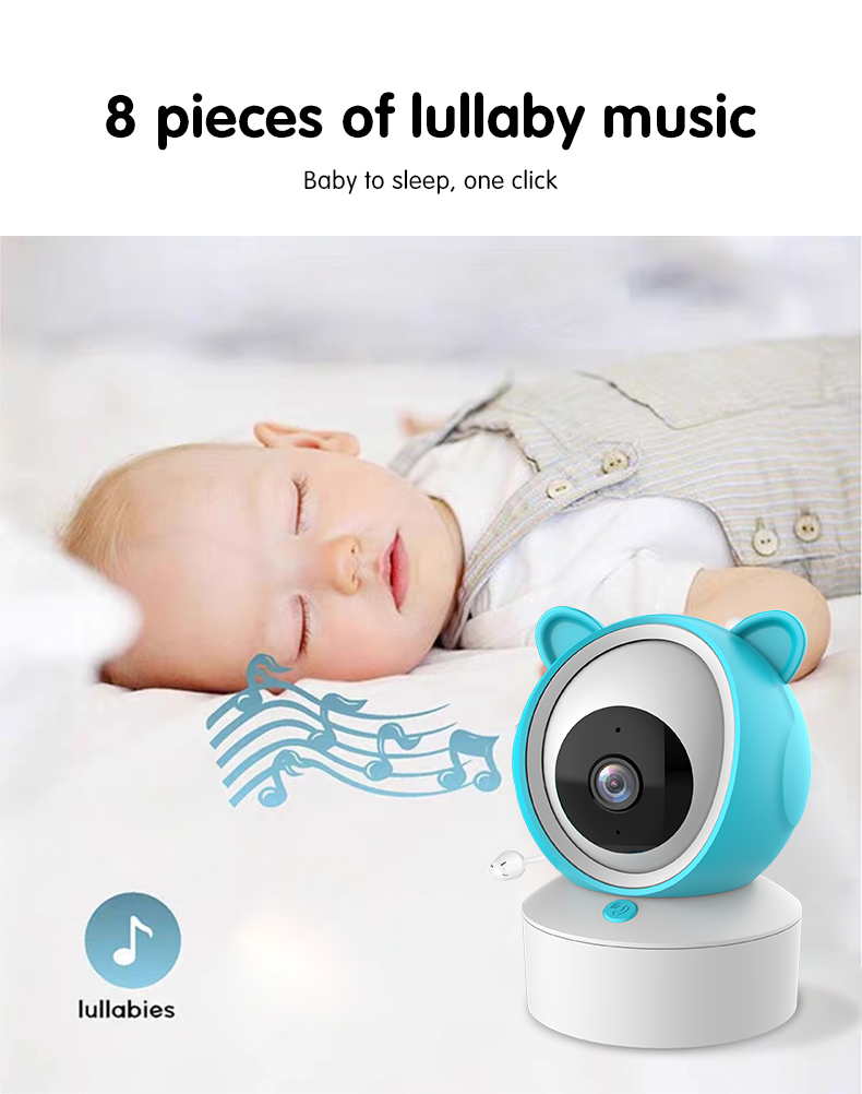 Hot Sale HD 1080P Tuya Smart Baby Pet Monitor Wifi Night Vision Camera 5.0 IPS Screen 3X Zoom Motion&Cry&Temperature Detection