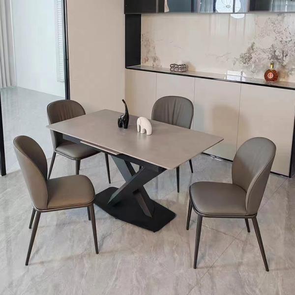 Sleek Italian Style Dining Chairs Stainless Steel Home Furniture