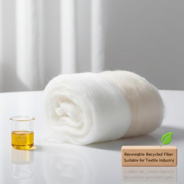 0.15% Oil Content Silicone Coated Renewable Recycled Polyester Staple Fiber (PSF) for Textile Industry