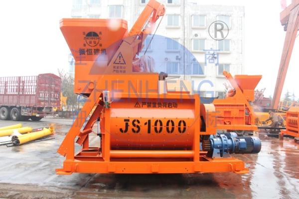 Misturador de cimento Js1000 bonde forçado estacionário horizontal com eixo dobro
