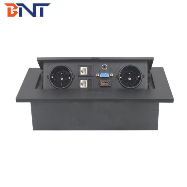 Hot sale grey color flush mount table pop up power outlet with european power plug