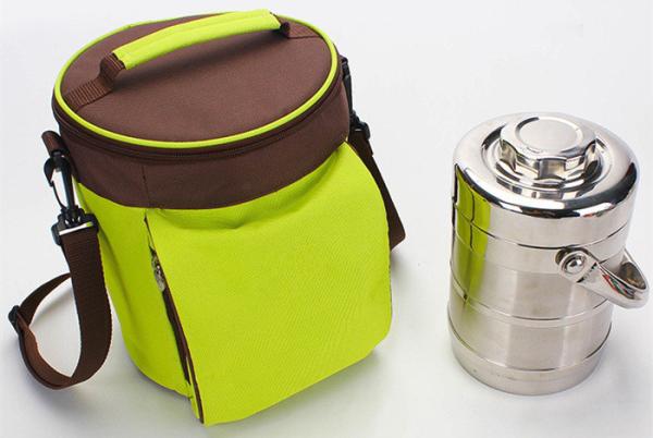 Cylindrical Insulated Soft Cooler Picnic Lunch Box Tote Bottle Bag Freezer Tote 12cans