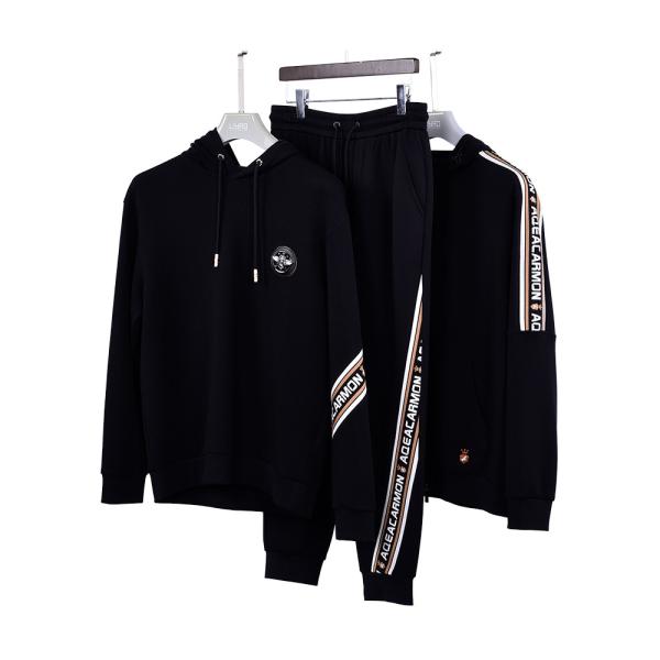 Winter Long Sleeve Hoodies Sweatpants Set Anti Static Custom Logo 400Gsm
