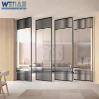 Sound Insulation Ultra Thin Frame Internal Pivot Aluminum Door For Villa