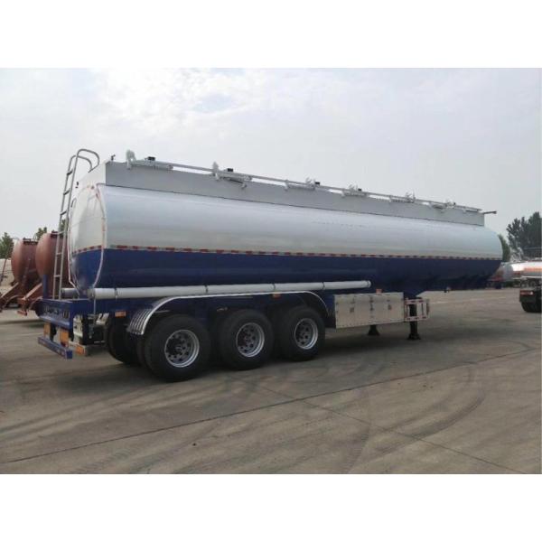 45000 Liters Oil Fuel Tank Trailer , Tri Axle Tanker Trailer Carbon Steel Body