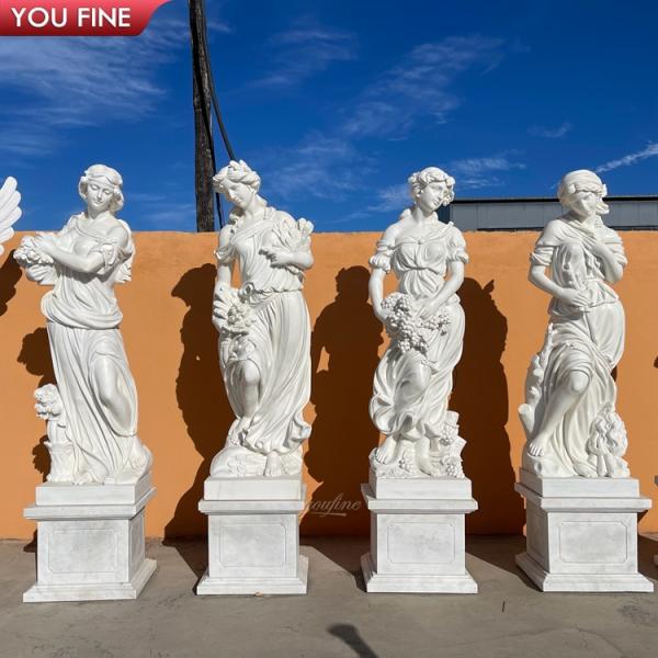 Garden Decor Four Seasons Goddess Marble Stone Life Size Wonder Woman Statue