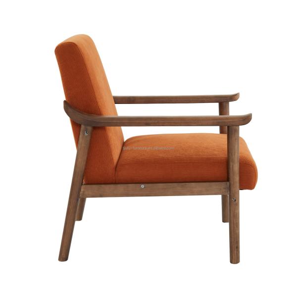 Modern Fabric Chaise Lounge Sofa Single Sofa Chair Solid Wood Sofa Chair with Mail Packing in Leisure Chair Style