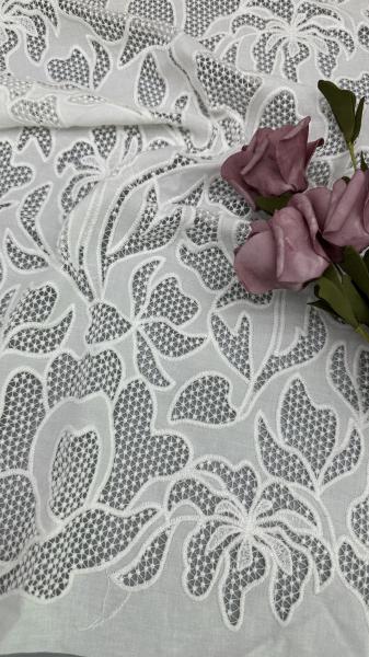 Embroidered Lace Fabric 100% Cotton Hollow-up Customized Breathe for Party Gowns Dresses
