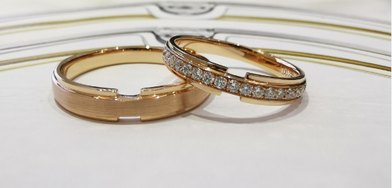 18K Plated Lover Jewelry 9g Promise Rings For Couples Gold