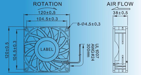 High Efficiency Waterproof Computer Case Cooling Fans High Temperature