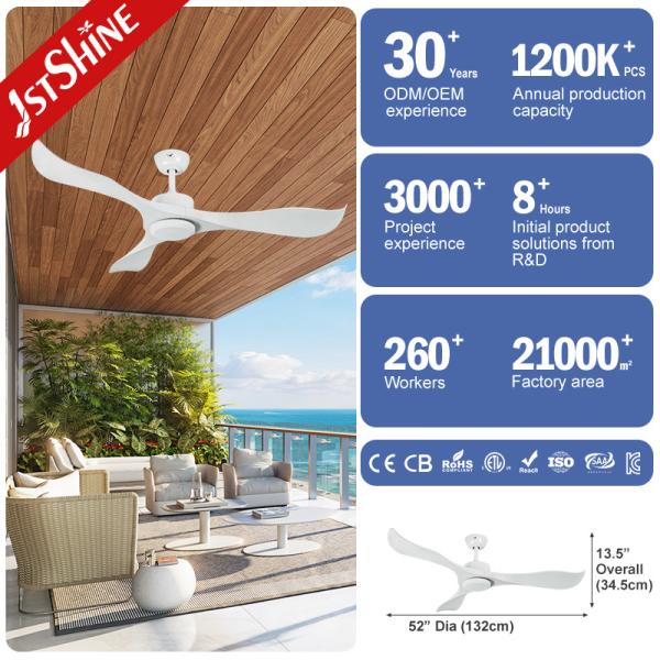 RPM Natural Wind Black Plastic Ceiling Fan 52'' For Indoor Outdoor