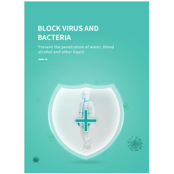 Waterproof Disposable Protective Suits , Virus Protective Clothing CE Certificate