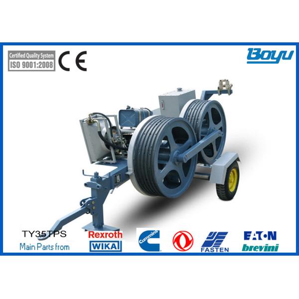 1200mm Bull-wheel Diesel 48kw(85hp) Hydraulic Pull Tension Machine 35kn 3.5t Diesel Cummins