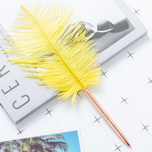 Colorful Feather Ball Point Pen Metal Creative Gift Ballpoint Pens For Office School
