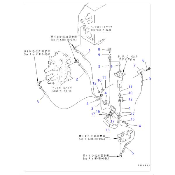 14Z-43-12850 14Z4312850 Шланг для бульдозеров KOMATSU D65EX D65PX