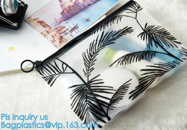 school pencil bag/printing stationery bag/zipper slider plastic pencil bag, gold Supplier custom slider pvc pouch with z