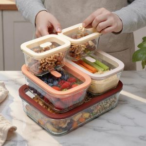 Instagrammable glass airtight food storage containers with minimalist chic style for Social Commerce & Influencer-driven Brands