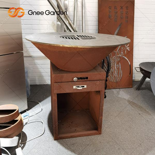 Garden Rust Corten Steel Outdoor Cooking Grills Fire Pit BBQ Grill Packaging Services