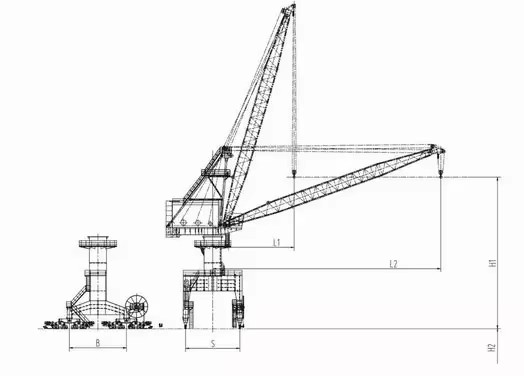 Fourlink Harbour Port Cranes Singleboom and Fourboom Harbour Port Crane Portal Crane Mechanisms