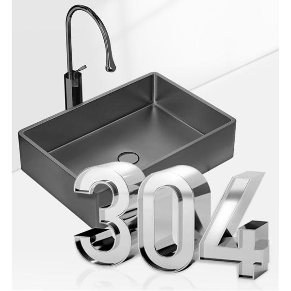 SUS304 Rectangular Stainless Steel Vessel Sinks For Hotel Bathroom