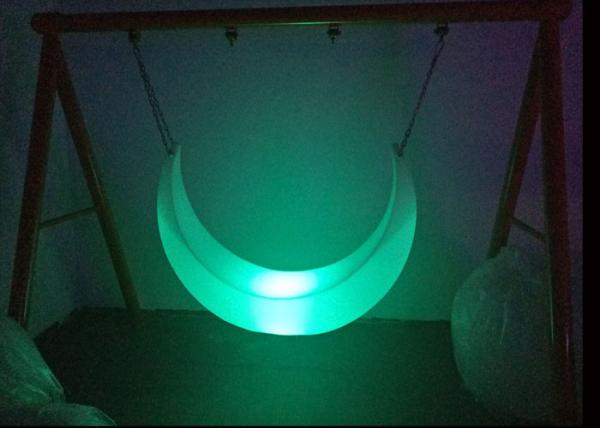 Outdoor LED Light Furniture , Mood Shaped Led Swing Light Chair