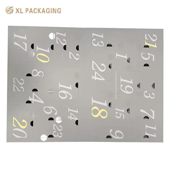 XL Packaging Custom Gift Box Packaging Custom Luxury Christmas Makeup Count Down Box Cosmetic Advent Calendar Packaging Box Advent Calendar Gift Box With Flocked Tray