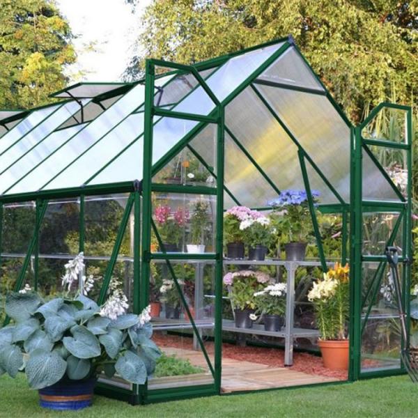 Commercial Backyard Garden Polycarbonate Sheeting Greenhouse Auto Controlled
