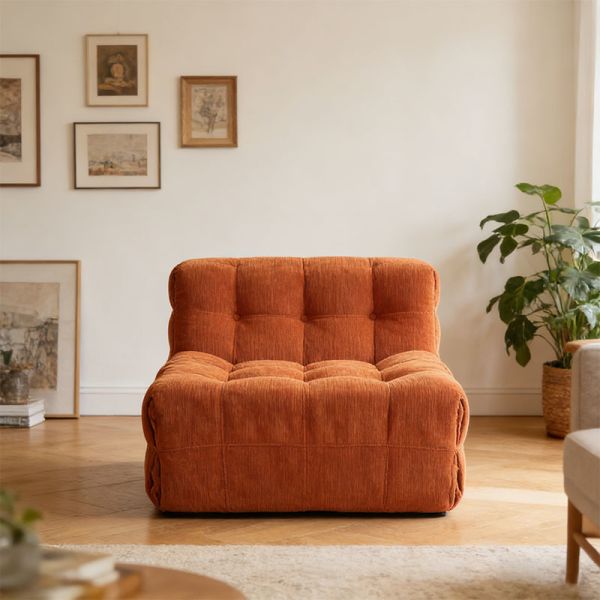 Vacuum Compressed Cloud Sofa Cream Fabric Bubble Chair Single Seat Modern Lazy Floor Couch For Living Room Lounge Furniture