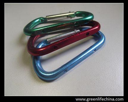High quality flat aluminum hooks standard D shape colorful carabiners factory price