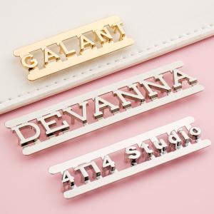 Handbag Accessories Logo Plate Metal Label Custom Gold Metal Purse Logo Labels